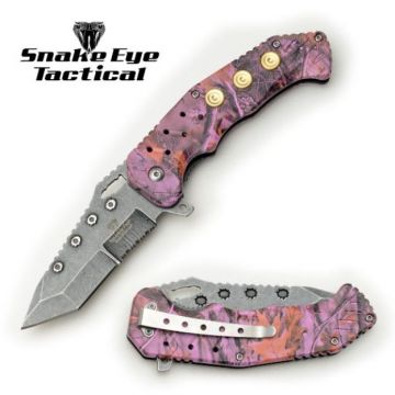 Snake Eye Tactical Pink-Camo Spring Assist knife SE-1346CM4